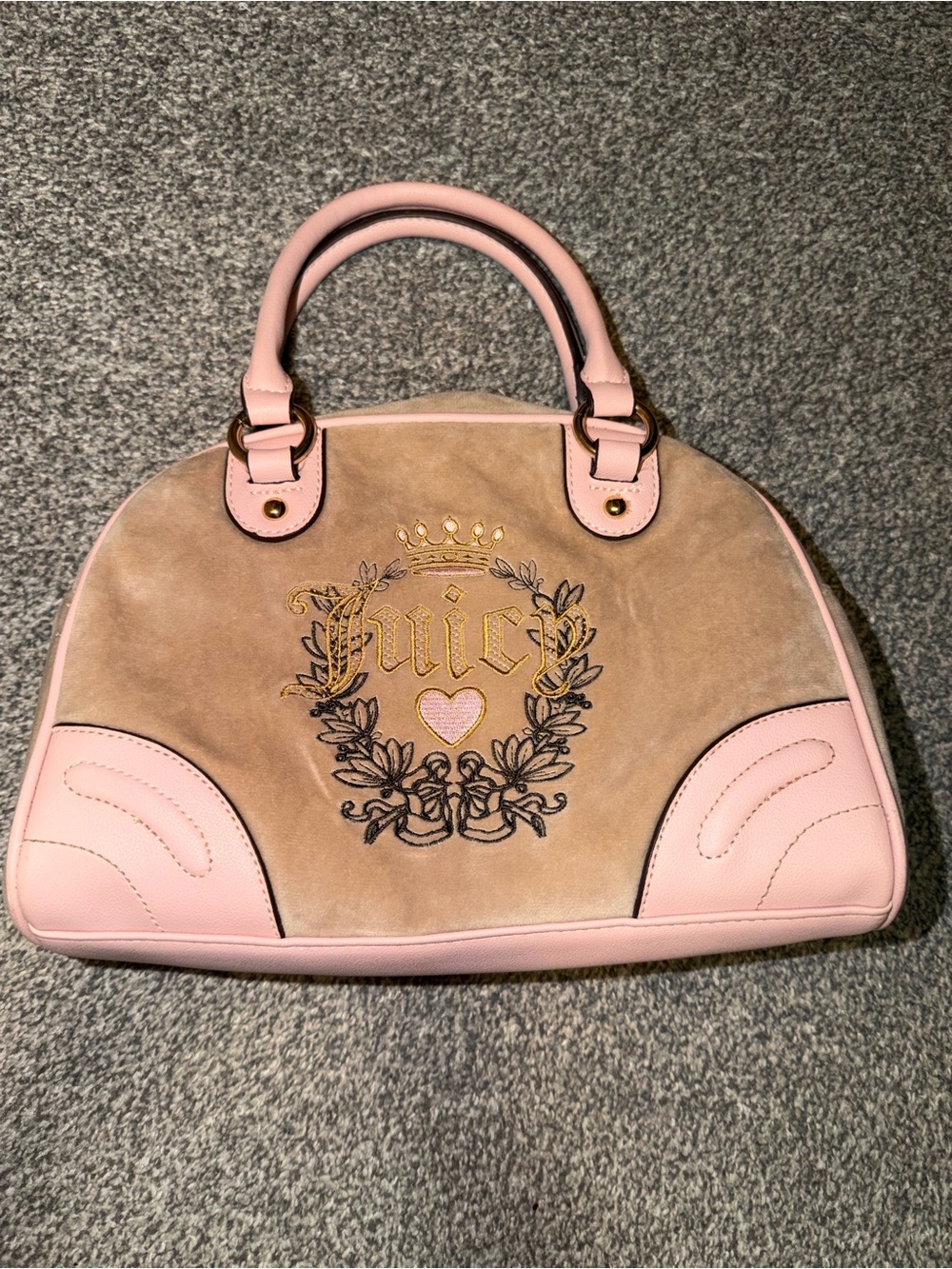 Juicy Couture Pink and tan bowler bag